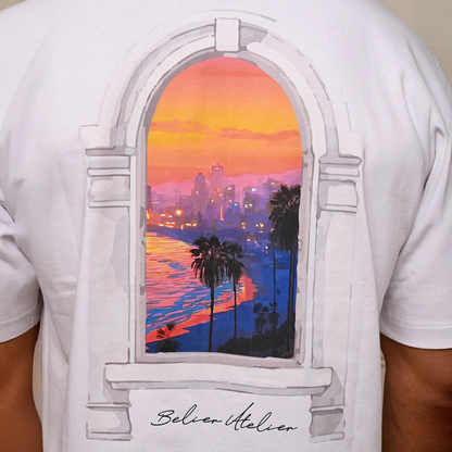 Belier Miami Sunset Arch White T Shirt