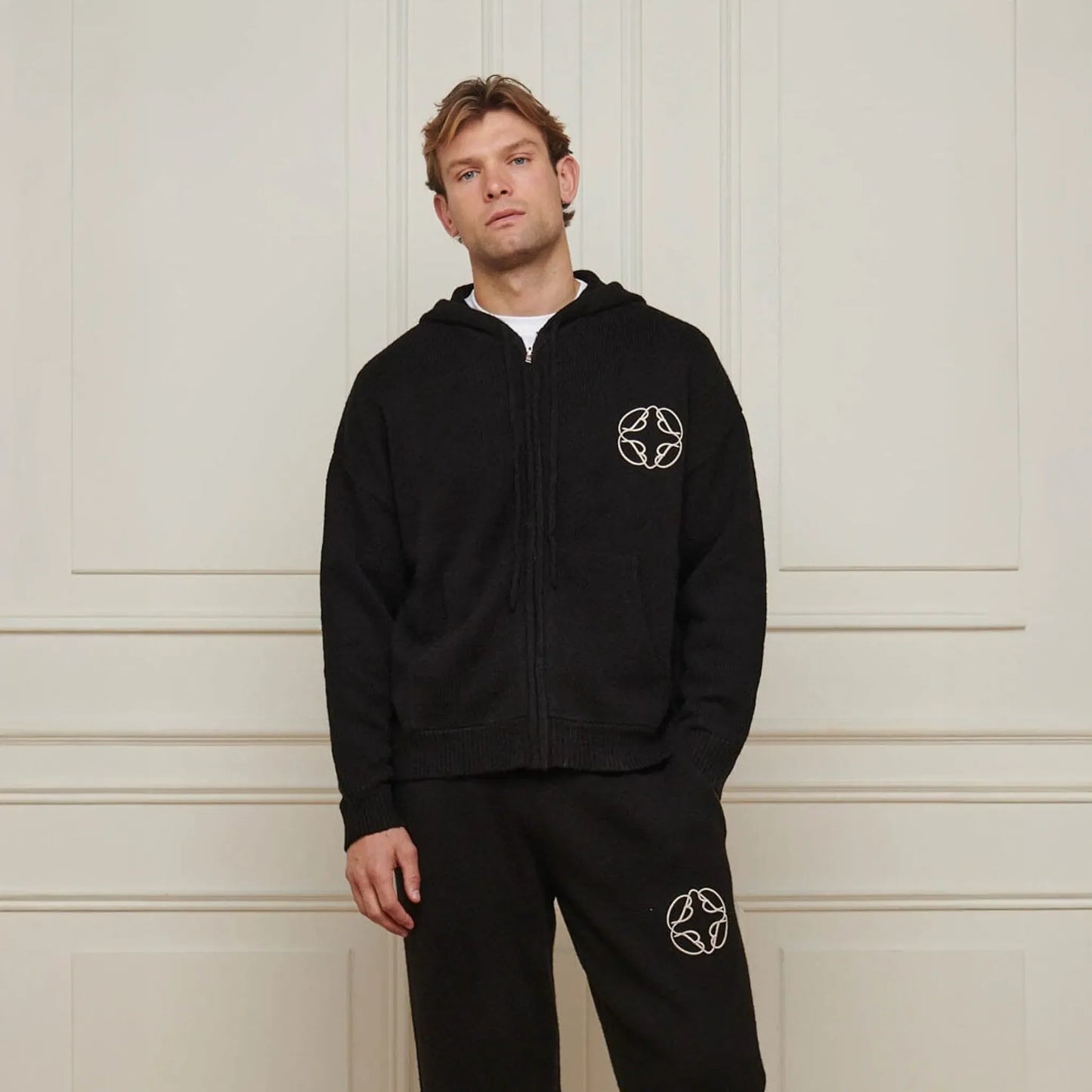 Belier Mohair Knit Black Hoodie