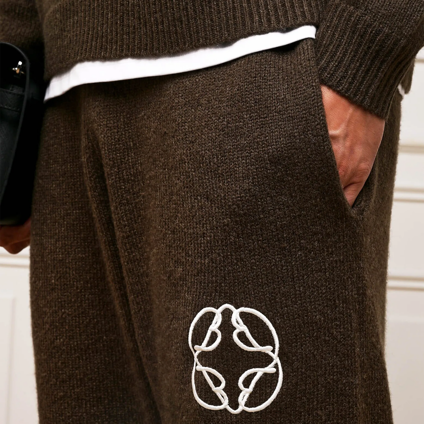 Belier Mohair Knit Brown Sweatpants