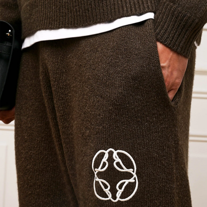 Belier Mohair Knit Brown Sweatpants