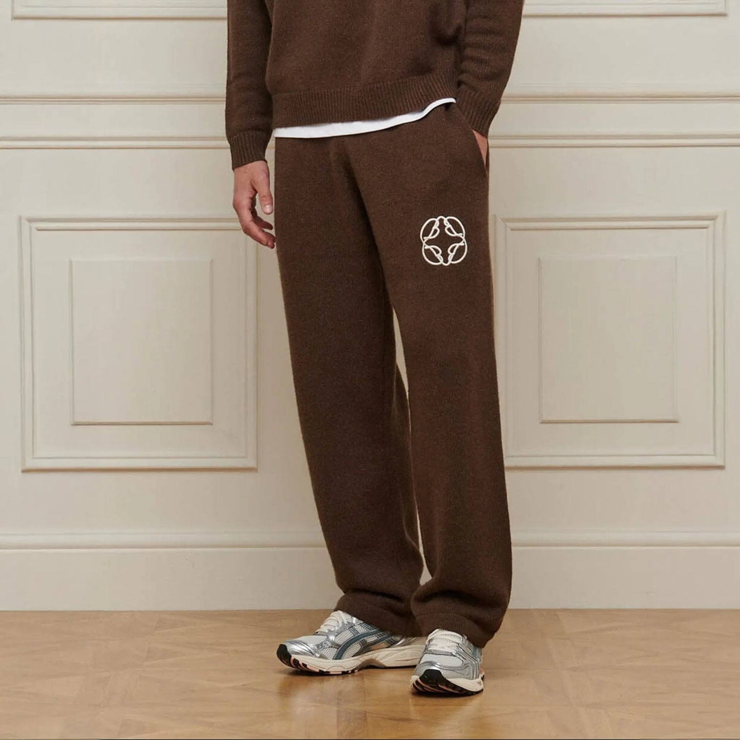 Belier Mohair Knit Brown Sweatpants