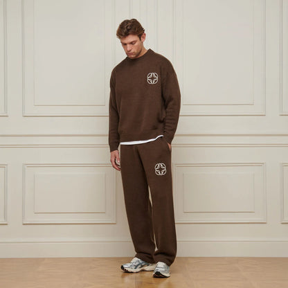 Belier Mohair Knit Brown Sweatpants