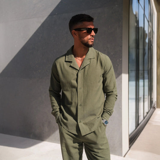 Belier Olive Linen L/S Shirt