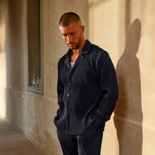 Belier Pleated Black Shirt