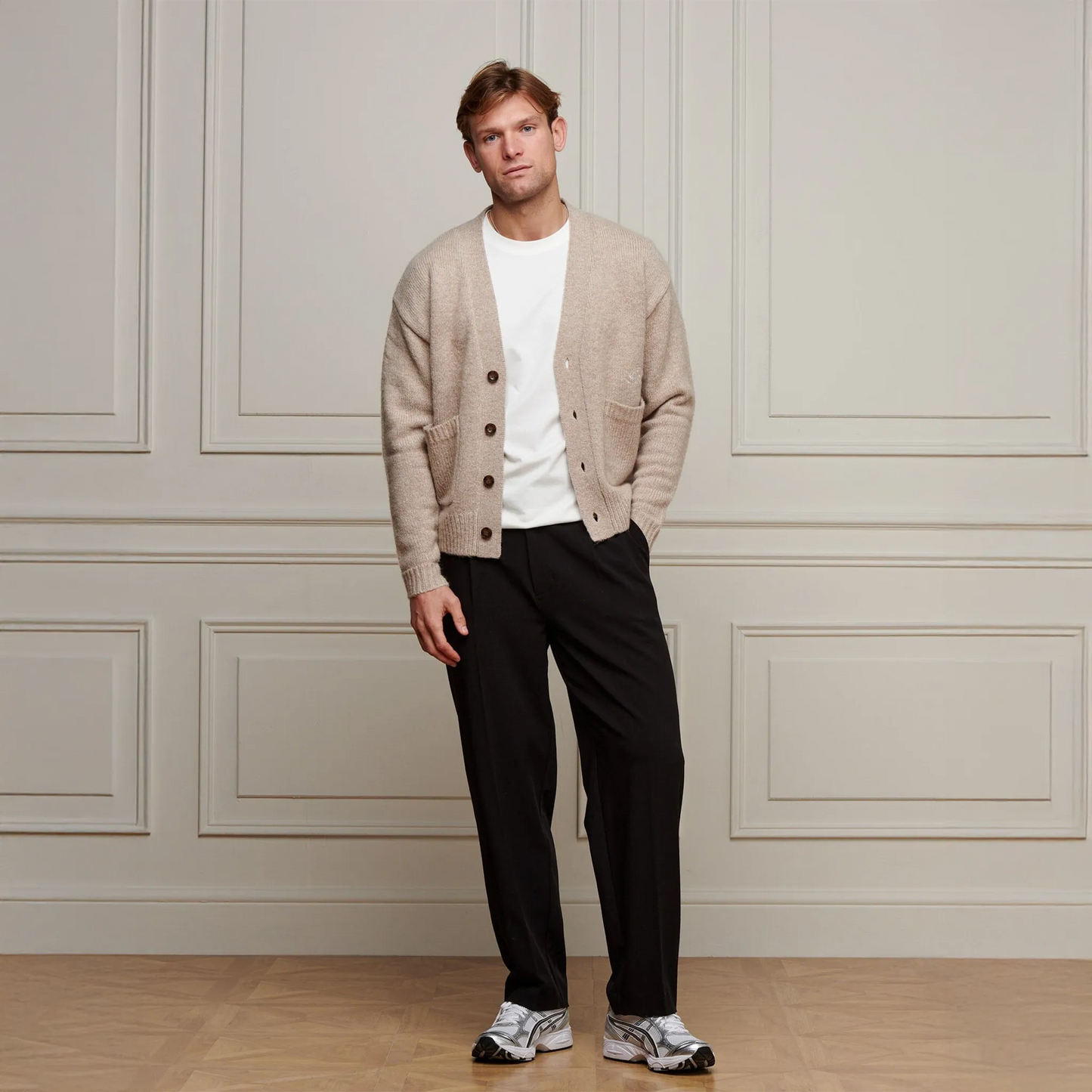 Belier Relaxed Fit Knitted Beige Cardigan