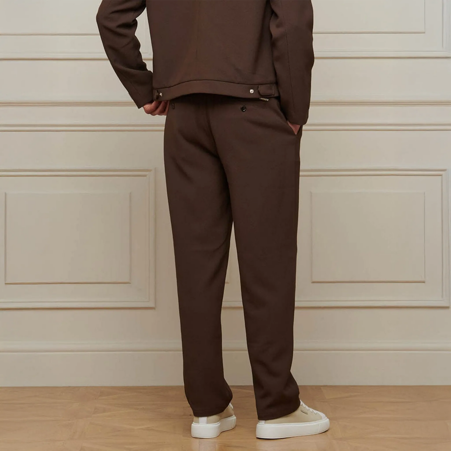 Belier Smart Textured Smart Brown Trousers