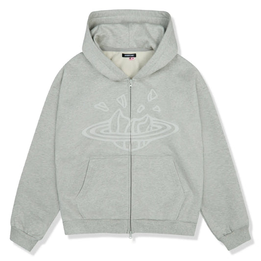 Broken Planet Ash Heather Grey Zip-Up Hoodie