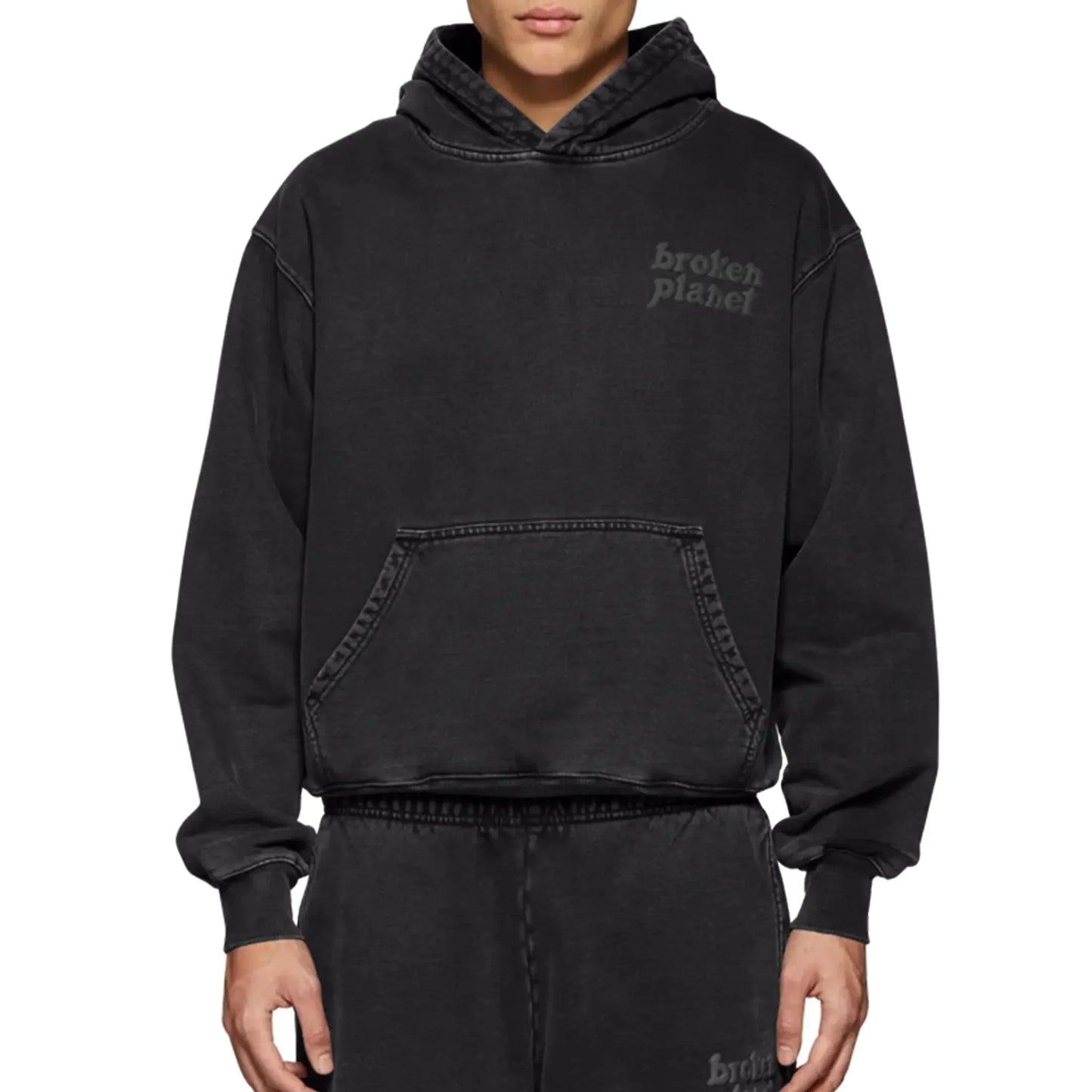 Broken Planet Basics Washed Midnight Black Hoodie