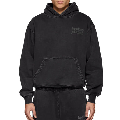 Broken Planet Basics Washed Midnight Black Hoodie