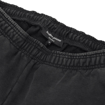Broken Planet Basics Wide Leg Washed Midnight Black Sweatpants