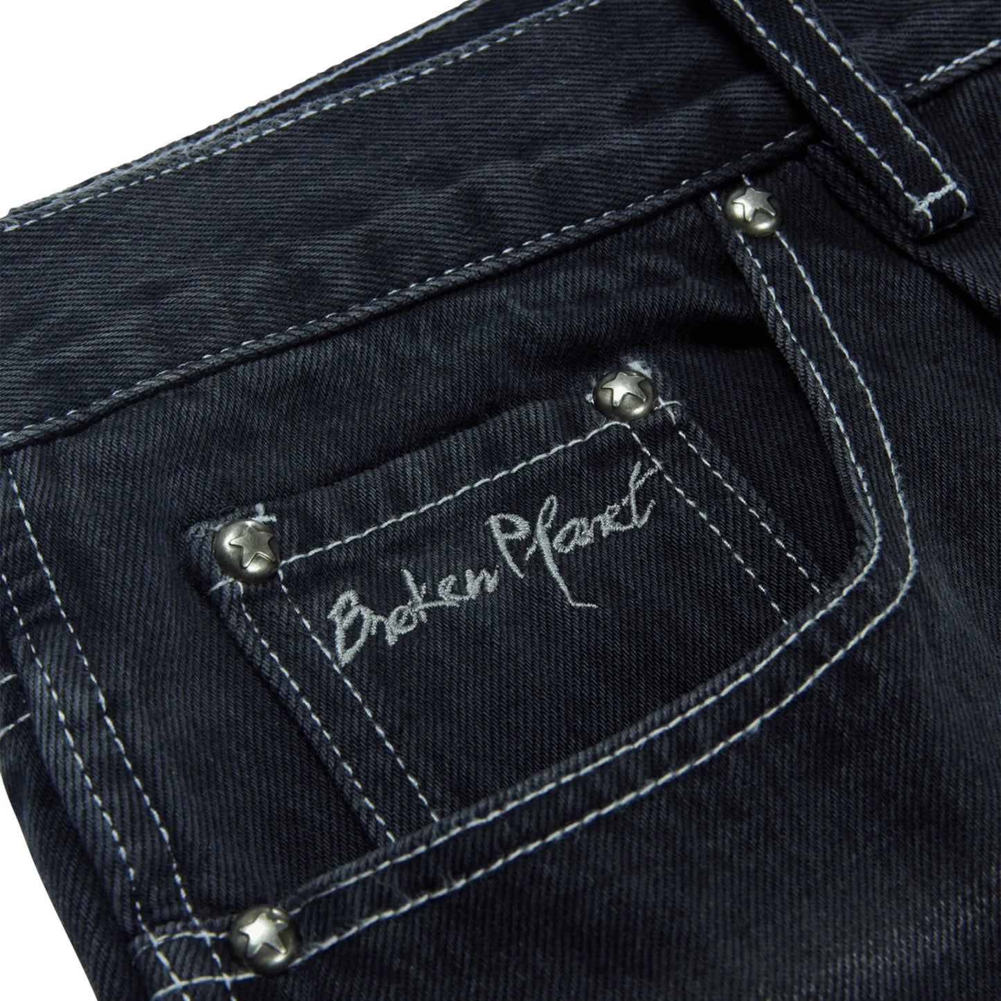 Broken Planet Denim Washed Black Shorts