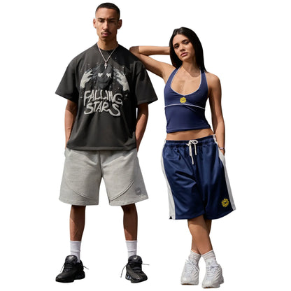 Broken Planet Falling Stars Soot Black T Shirt