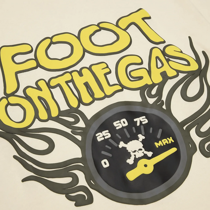 Broken Planet Foot On The Gas Vanilla White T Shirt