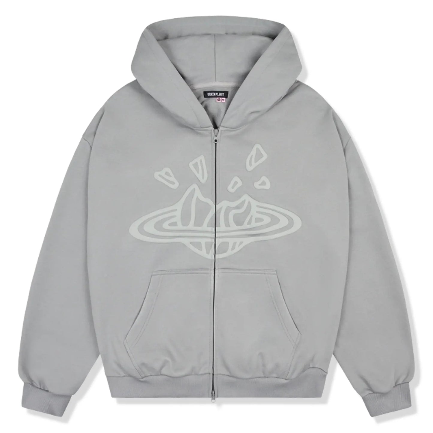 Broken Planet Gunmetal Grey Zip-Up Hoodie