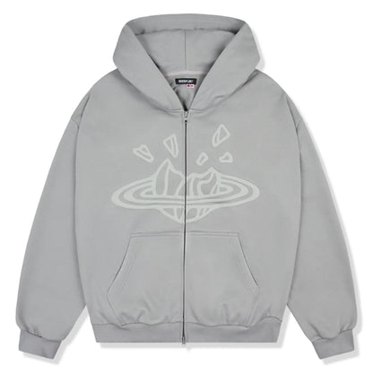 Broken Planet Gunmetal Grey Zip-Up Hoodie