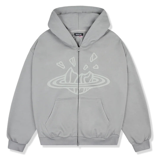 Broken Planet Gunmetal Grey Zip-Up Hoodie