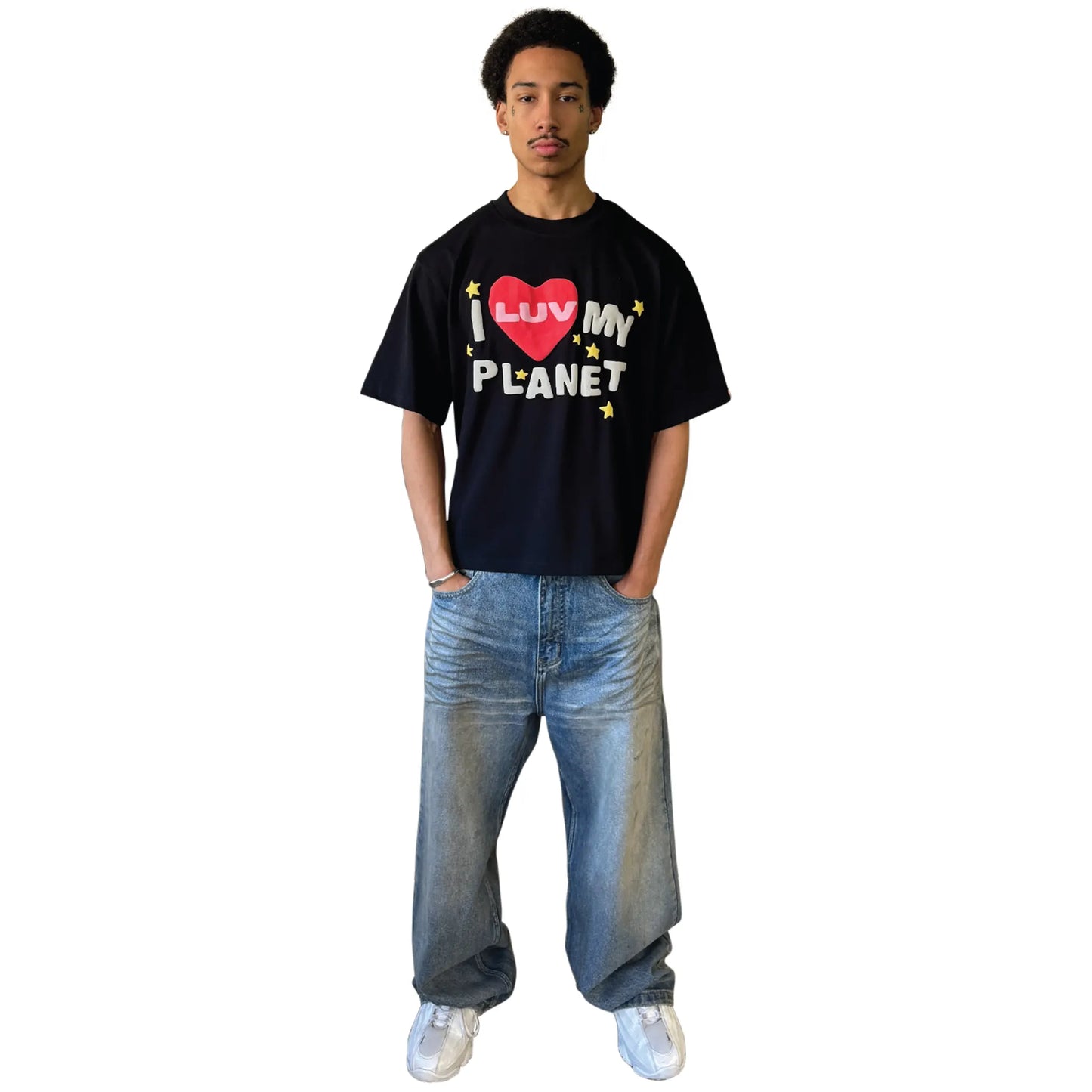Broken Planet Luv My Planet Midnight Black T Shirt