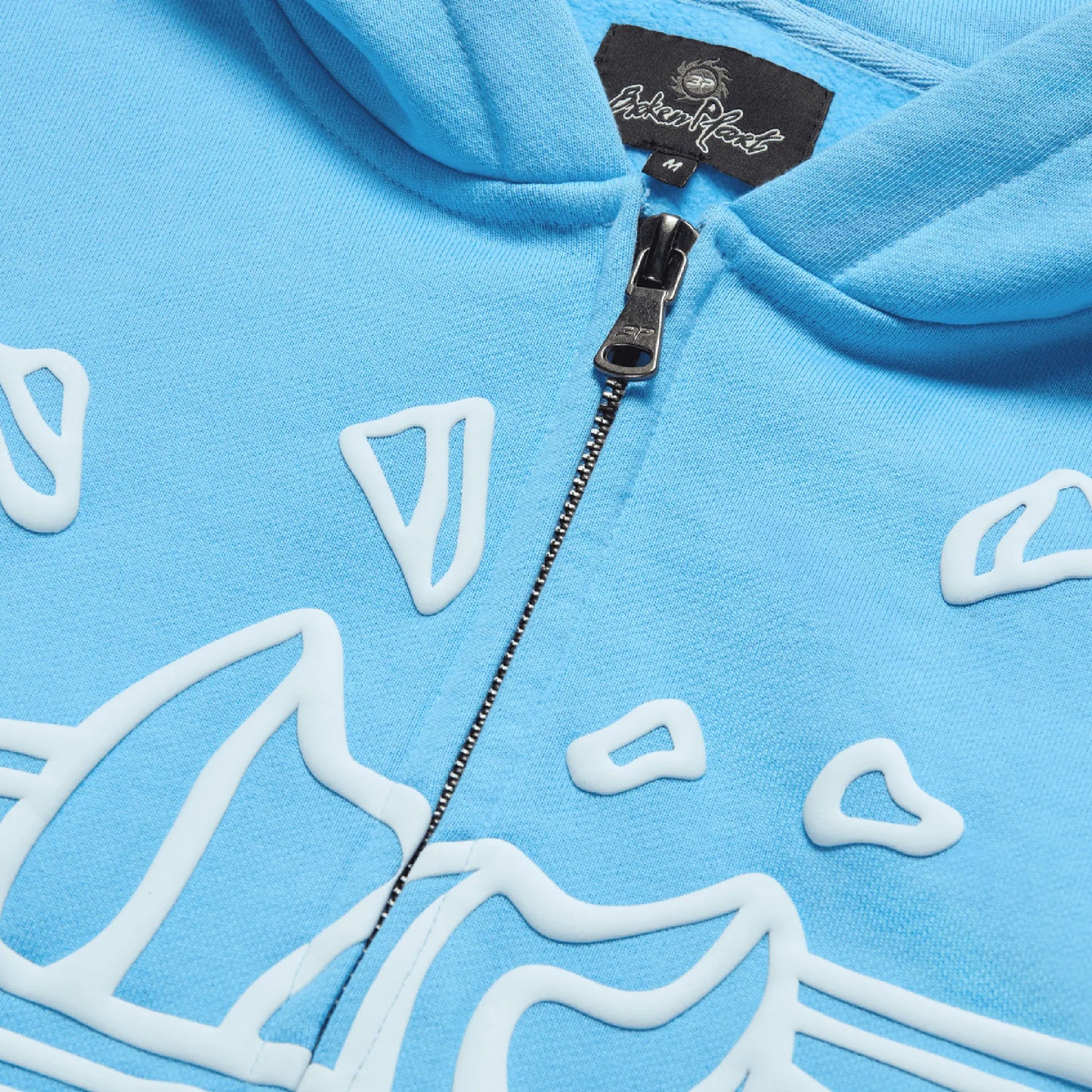 Broken Planet Outer Space Zip-Up Light Blue Hoodie