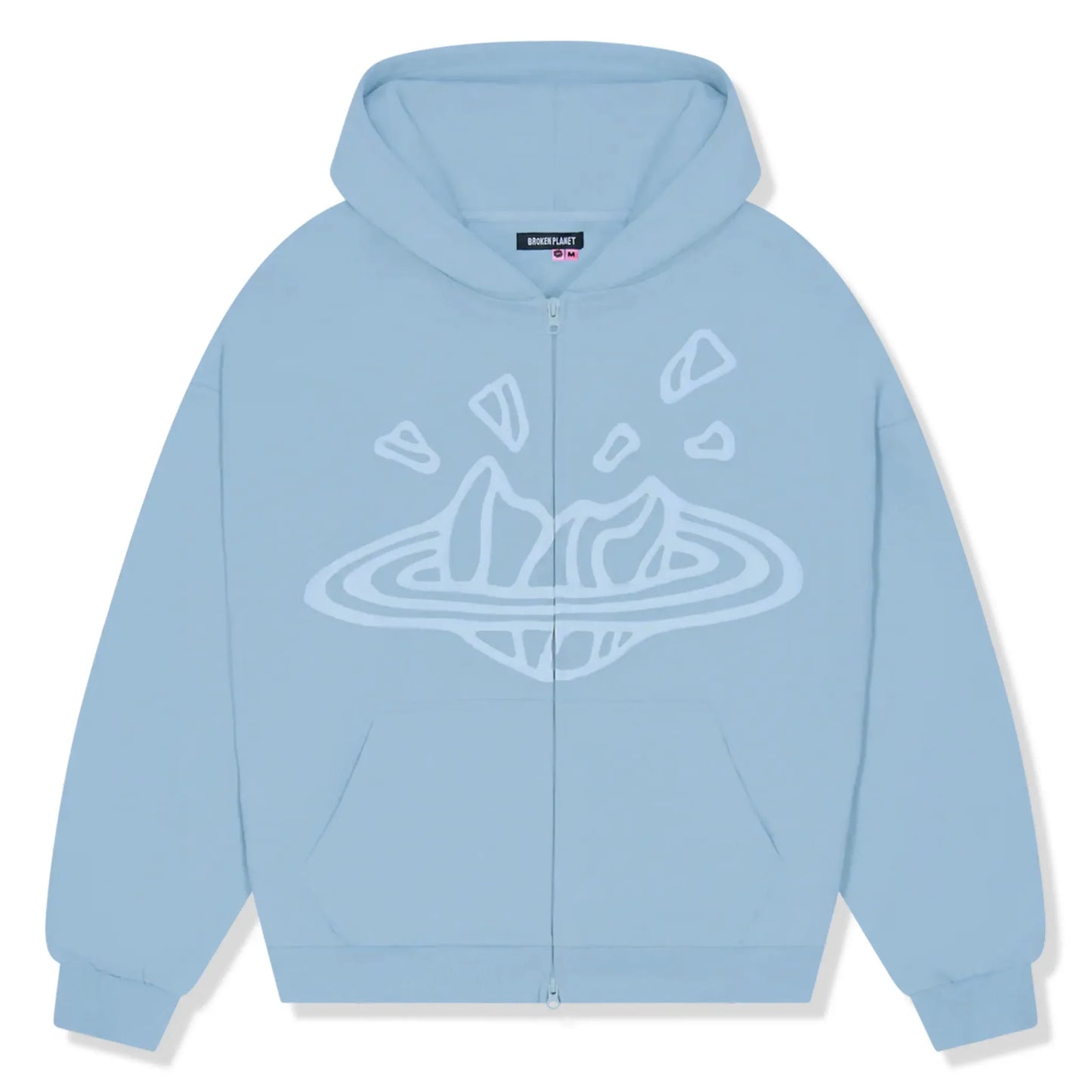 Broken Planet Sky Blue Zip-Up Hoodie