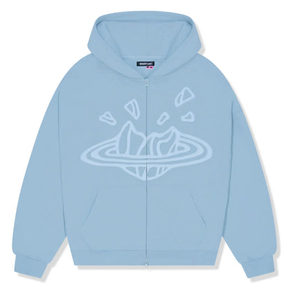 Broken Planet Sky Blue Zip-Up Hoodie