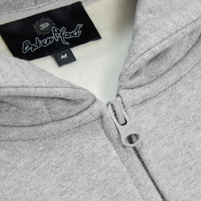 Broken Planet Sun Heather Grey Zip-Up Hoodie