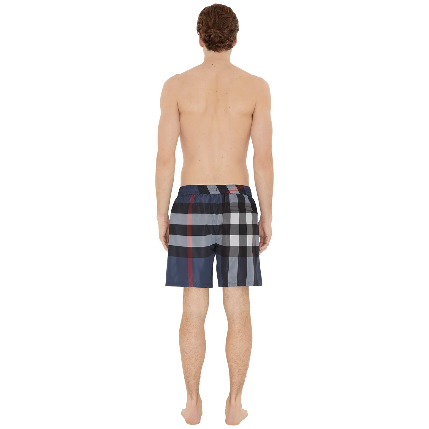 Burberry Check Carbon Blue Swim Shorts