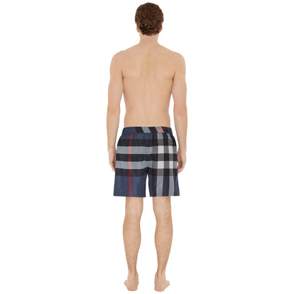 Burberry Check Carbon Blue Swim Shorts