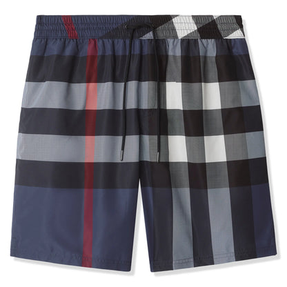 Burberry Check Carbon Blue Swim Shorts