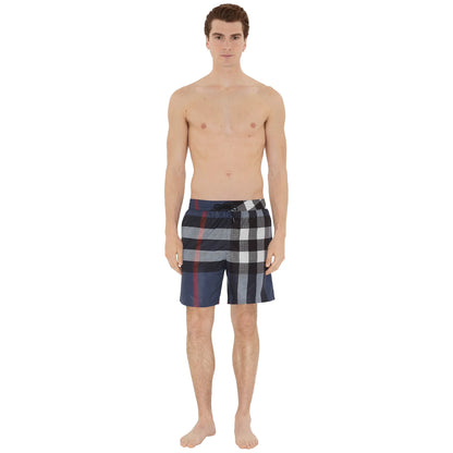 Burberry Check Carbon Blue Swim Shorts