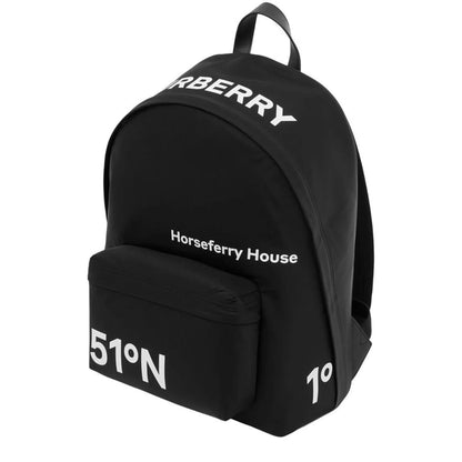 Burberry Coordinates Print Nylon Black Backpack