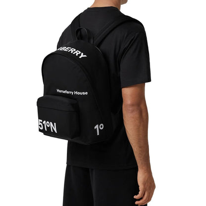 Burberry Coordinates Print Nylon Black Backpack