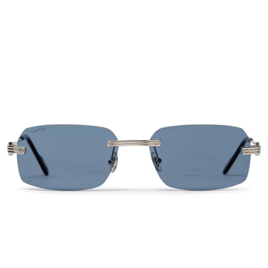 Cartier Eyewear CT0271S-003 Silver Blue Sunglasses