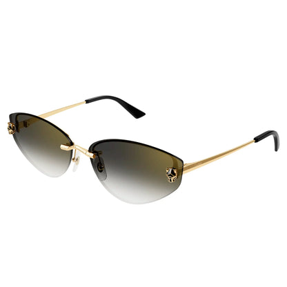 Cartier Eyewear CT0431S-001 Panthere De Cartier Gold Grey Sunglasses