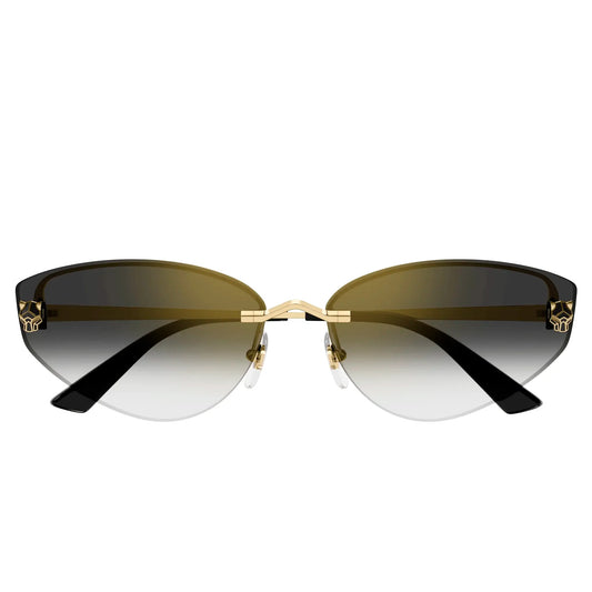 Cartier Eyewear CT0431S-001 Panthere De Cartier Gold Grey Sunglasses
