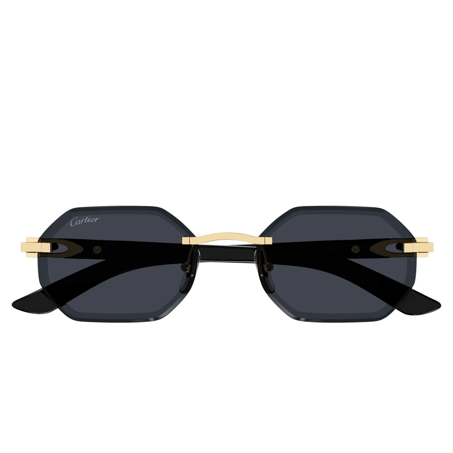 Cartier Eyewear CT0439S-001 Gold Grey Rimless Sunglasses