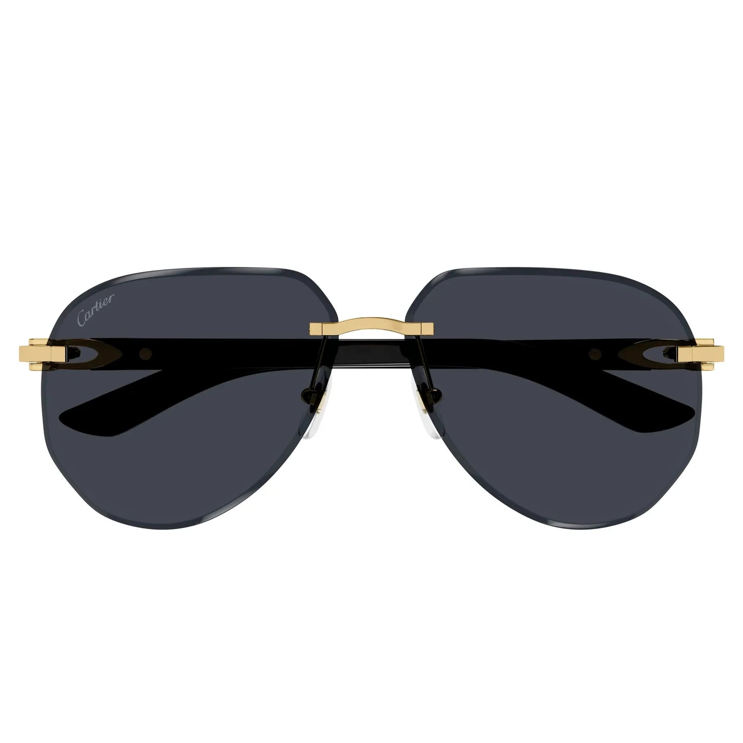 Cartier Eyewear CT0440S-001 Gold Grey Rimless Sunglasses
