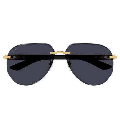 Cartier Eyewear CT0440S-001 Gold Grey Rimless Sunglasses