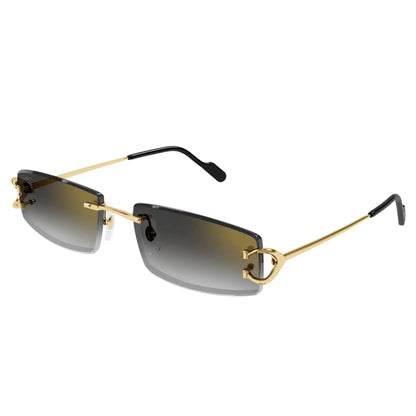 Cartier Eyewear CT0465S-001 Gold Grey Rimless Sunglasses