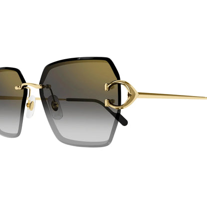 Cartier Eyewear CT0466S-001 Gold Grey Sunglasses
