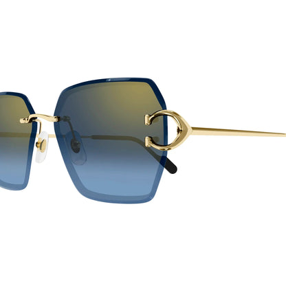 Cartier Eyewear CT0466S-002 Gold Blue Sunglasses