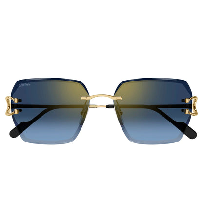 Cartier Eyewear CT0466S-002 Gold Blue Sunglasses