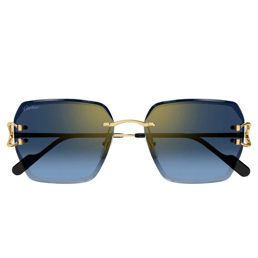Cartier Eyewear CT0466S-002 Gold Blue Sunglasses