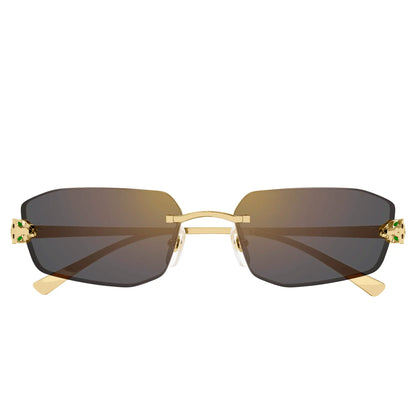 Cartier Eyewear CT0474S-001 Panthere De Cartier Gold Grey Rimless Sunglasses