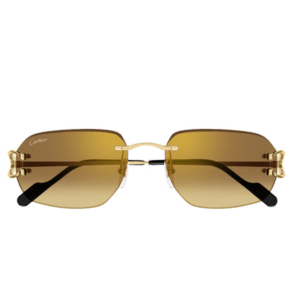Cartier Eyewear CT0468S-004 Gold Rimless Sunglasses