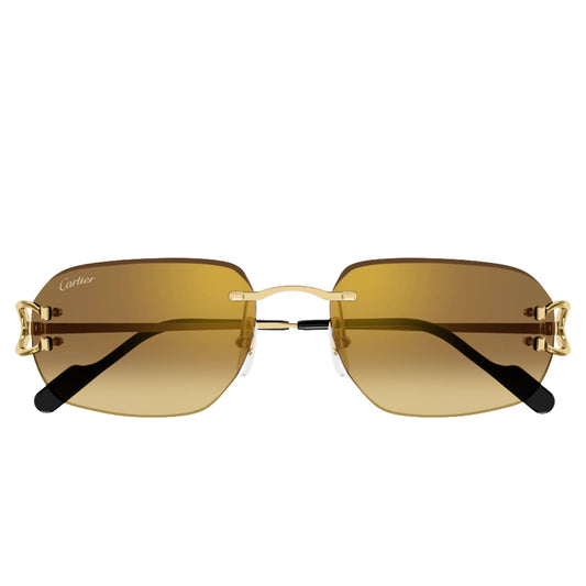 Cartier Eyewear CT0468S-004 Gold Rimless Sunglasses