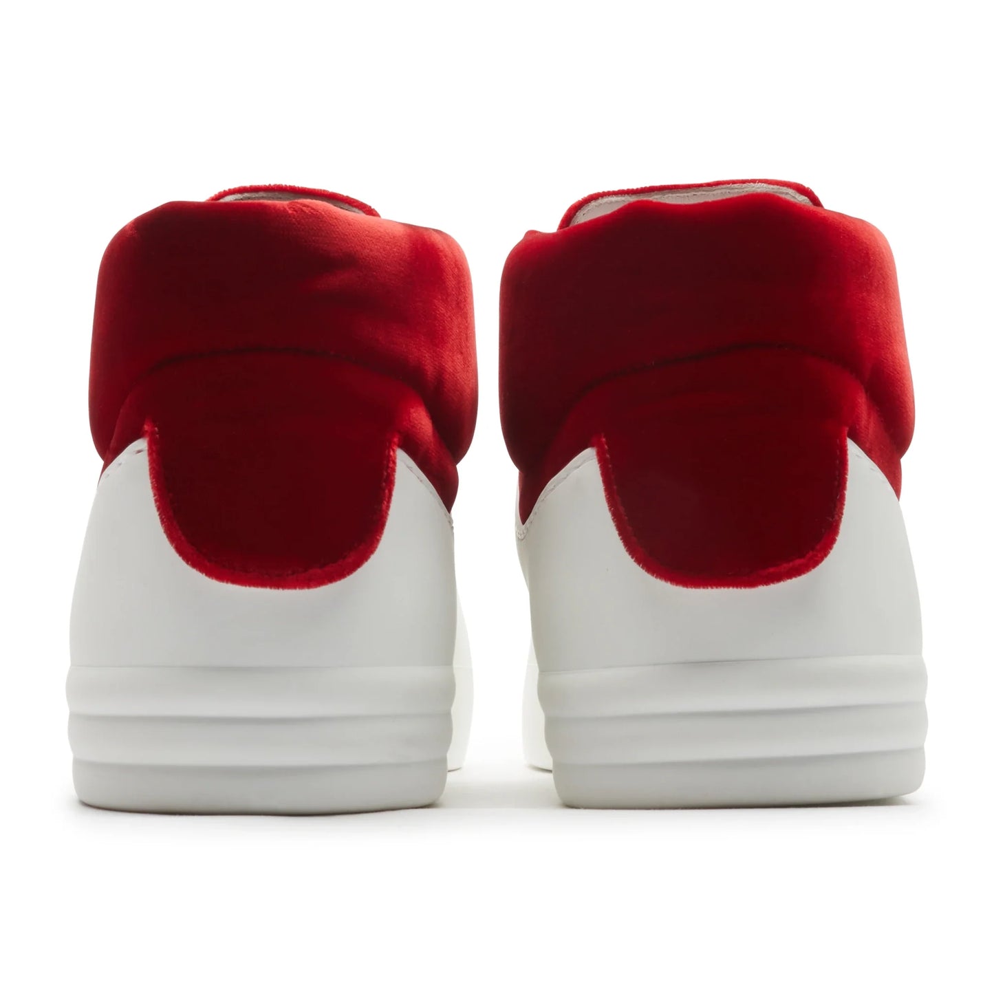 Chanel CC High White Red Velvet Sneaker - Preloved
