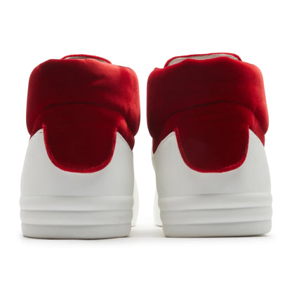 Chanel CC High White Red Velvet Sneaker - Preloved