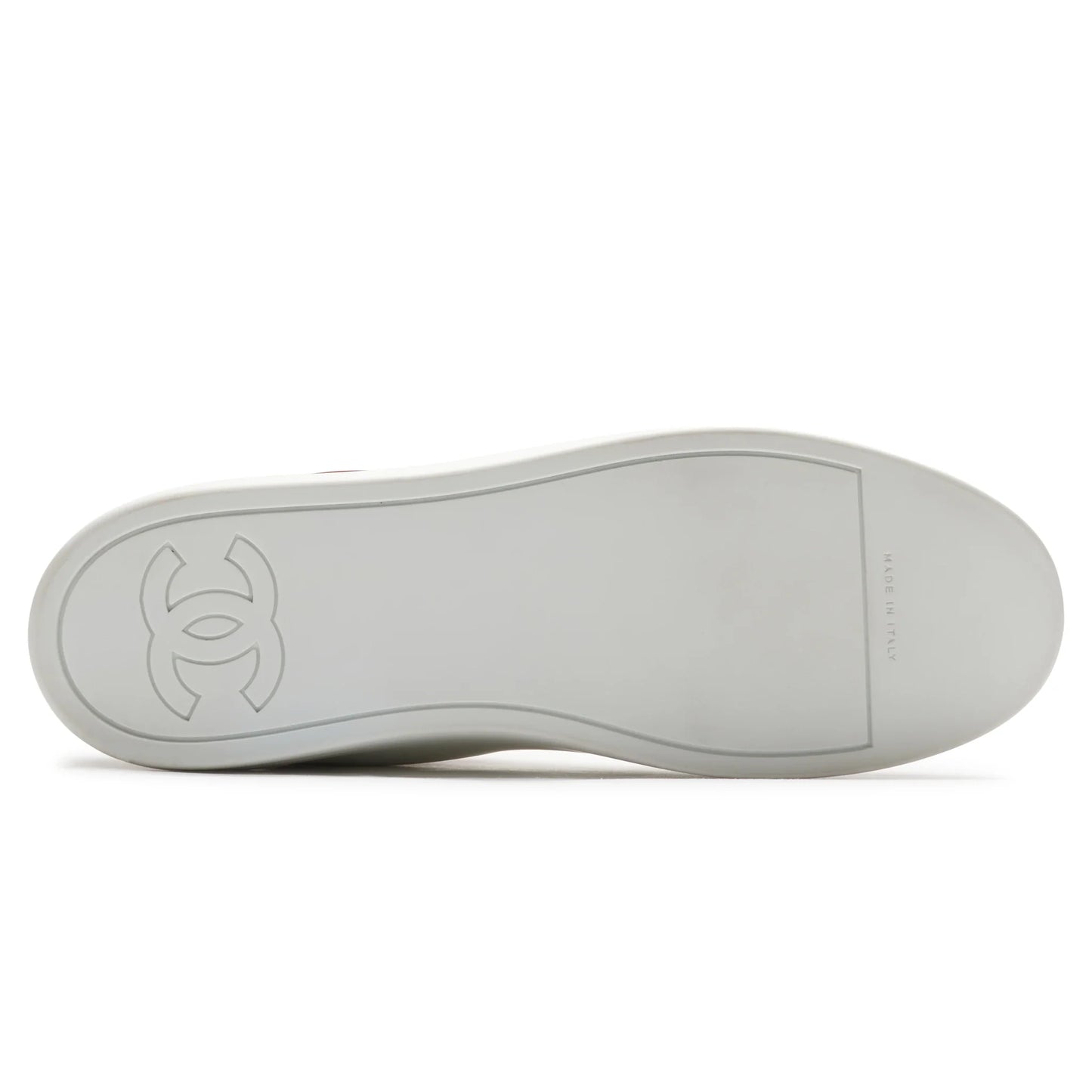 Chanel CC High White Red Velvet Sneaker - Preloved