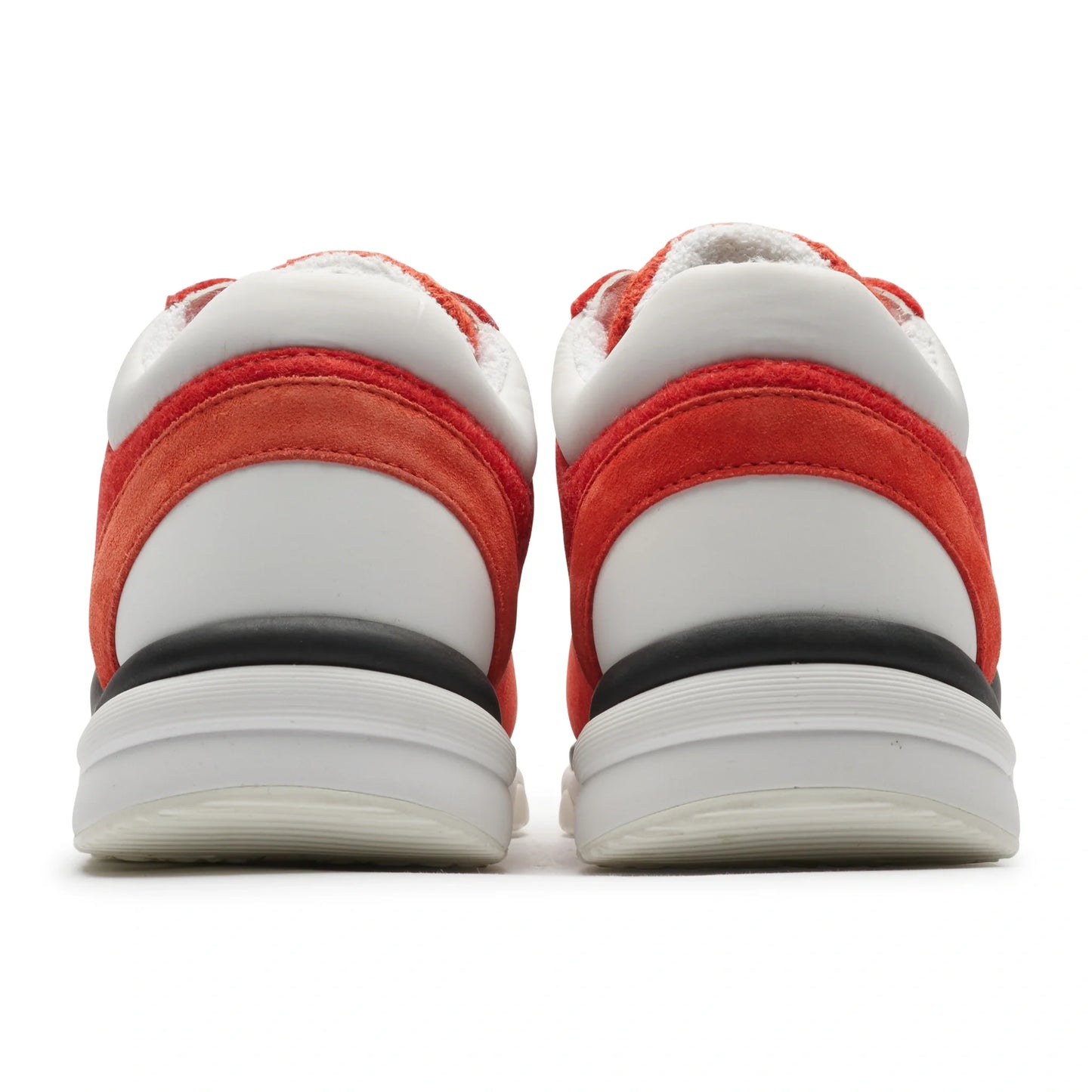 Chanel CC Logo Suede Red Tweed Sneaker - Preloved