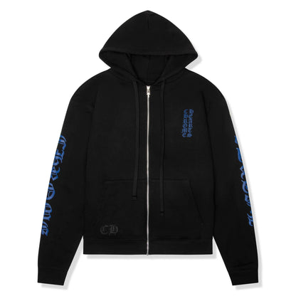 Chrome Hearts 1988 Script Logo Zip-Up Black Blue Hoodie